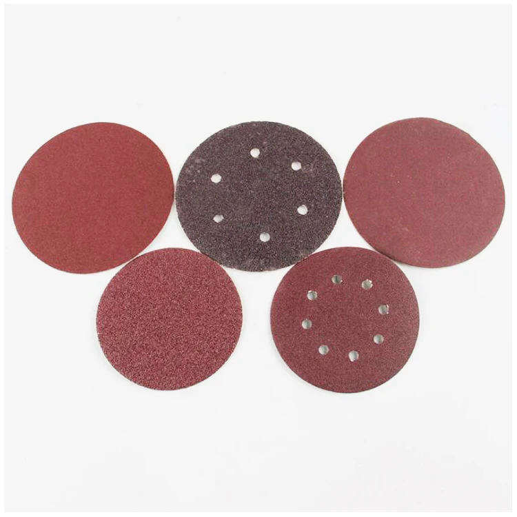 hot sale Flexible sandpaper disc abrasive tools 5 inch 8 holes grit60--1000 hook and loop sanding disc for wood metal polish