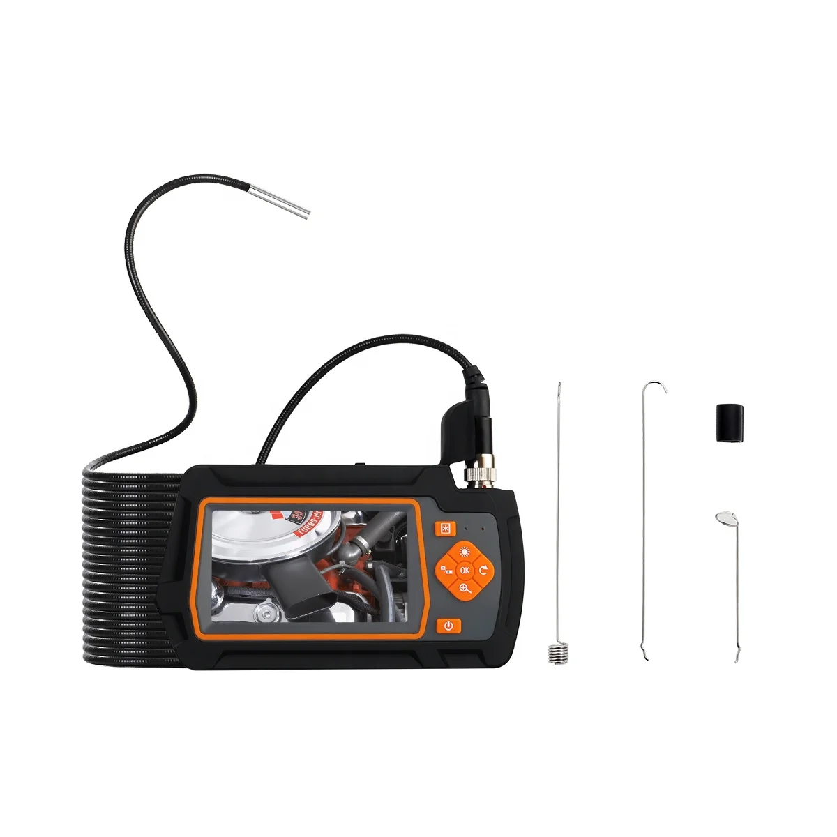 LCD Screen Micro Inspection Camera Industrial Endoscope, 4.3inch with 5.5mm Borescope 1080P HD 32GB TF Card Wifi USB Wide Angle