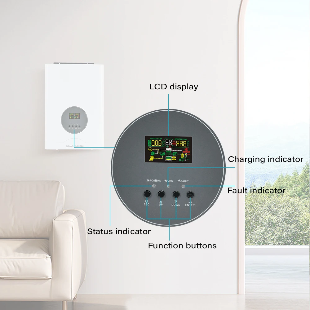 3200w 4800W 48V Hybrid Inverter MPPT 230V Pure Sine Wave Solar Inverter 220V Hybrid Solar Inverter For Solar System