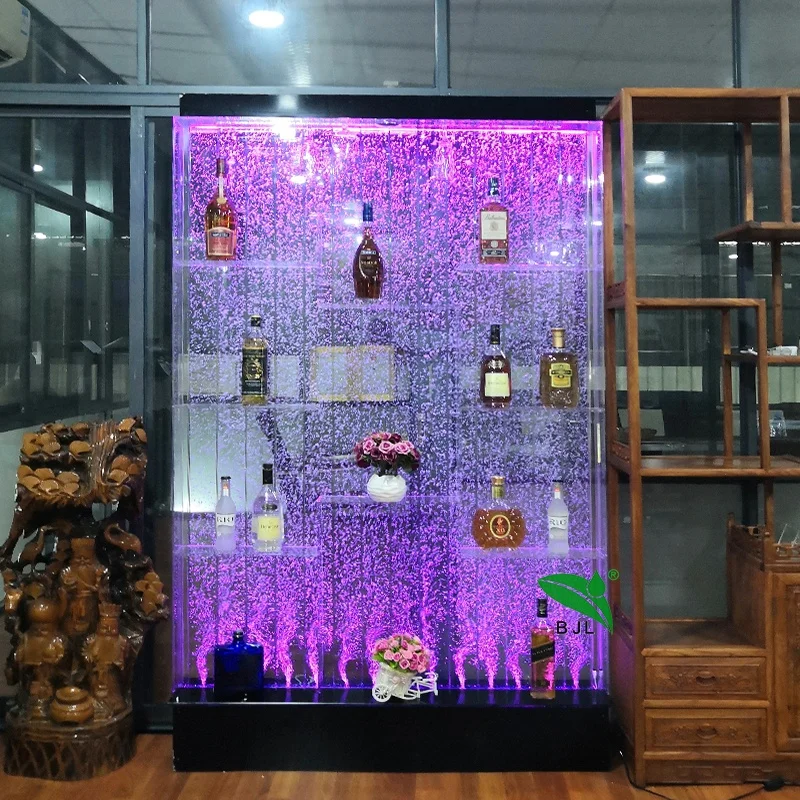 modern led home bar furniture water bubble panel wall bar wine cabinet