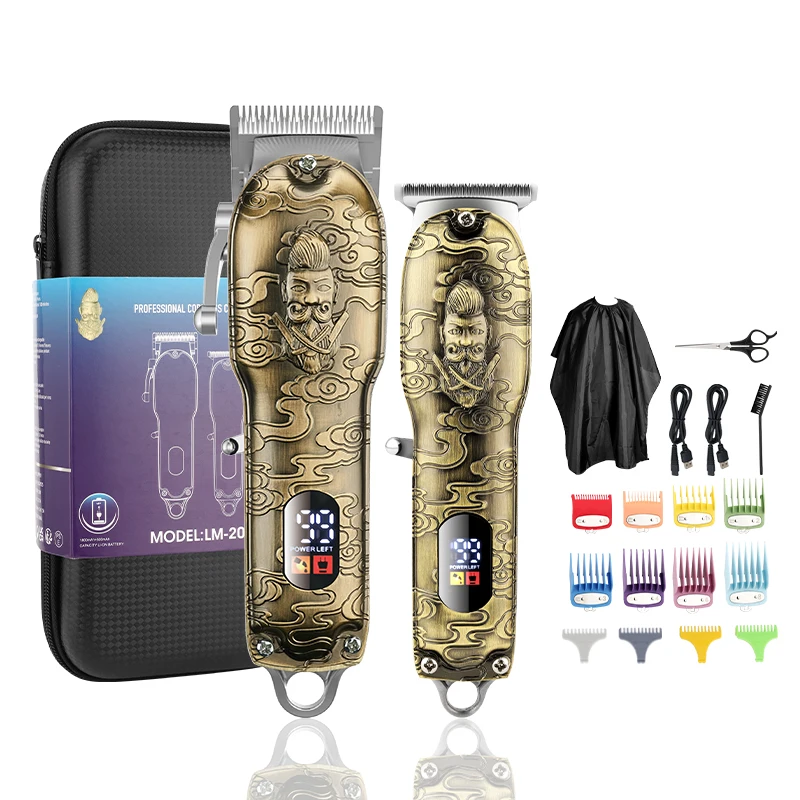 All Metal Electric Jazz Hair Trimmer Professional Wireless Salon Barber Grooming Kit