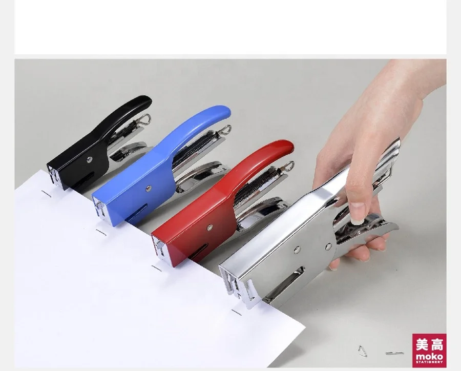 Exquisite durable metal manual stapler custom logo ergonomics labor saving design plier stapler for books