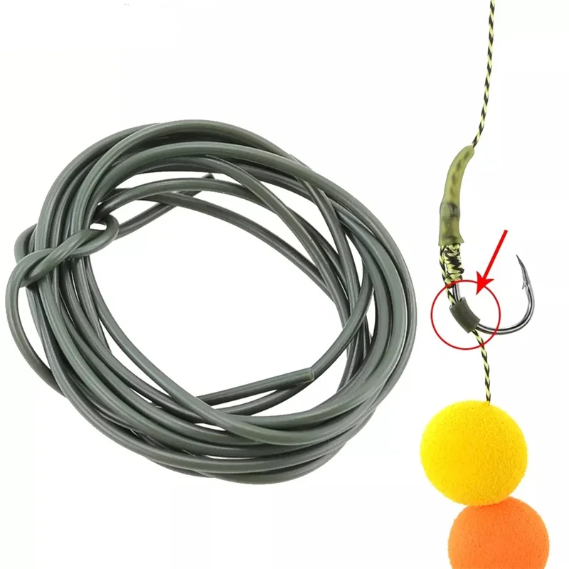 YOUME 2M Silicone Carp Fishing Hook Tube Anti-tangle Rig Tubing Rig Tube Sleeves Hook for Carp Fishing Tackle