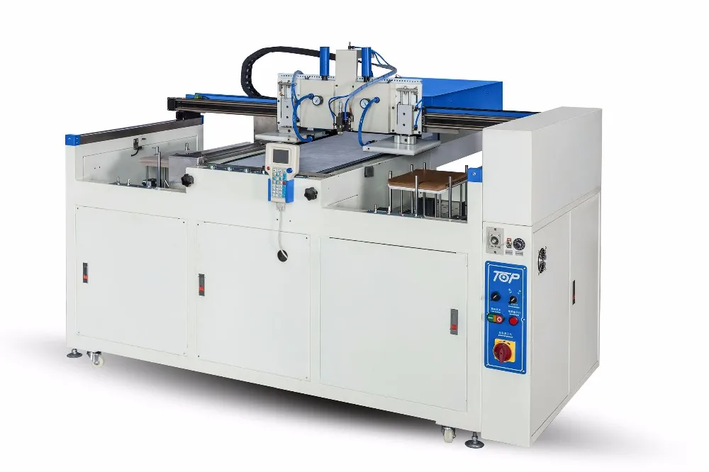 leather edge  gluing machine with camera searching