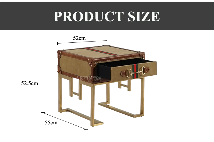 Gold base small living room side table