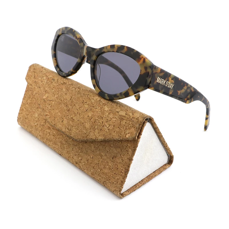 Custom logo luxury design retro cat eye thick frame recycled biodegradable sun glasses fashion eco bio acetate sunglasses