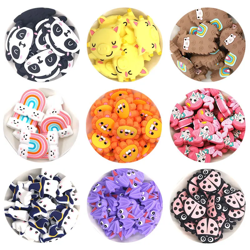 Hot Sale Food Grade Silicone Perle En Letters Bead For Baby Pacifier Chain Making Wholesale