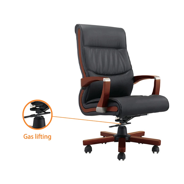 High quality boss chair with arm black leather luxury rolling chair executive wood ceo office chair