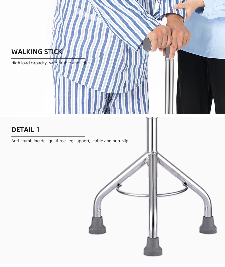 Hot Sale Lightweight Aluminum Steel Adjustable Height Walking Stick for Seniors and Disabled Cane for Comfortable Mobility