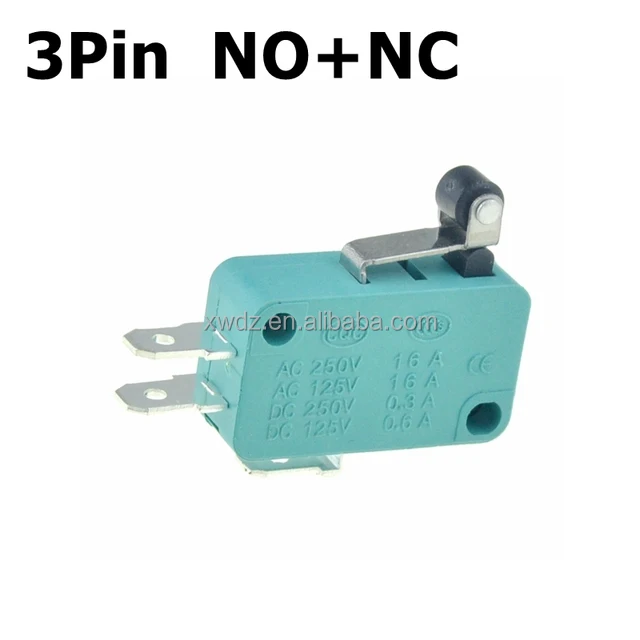 KW3-02-04 3pin Green Micro Switch Of Kw7 16A 250VAC High Current Push-Button