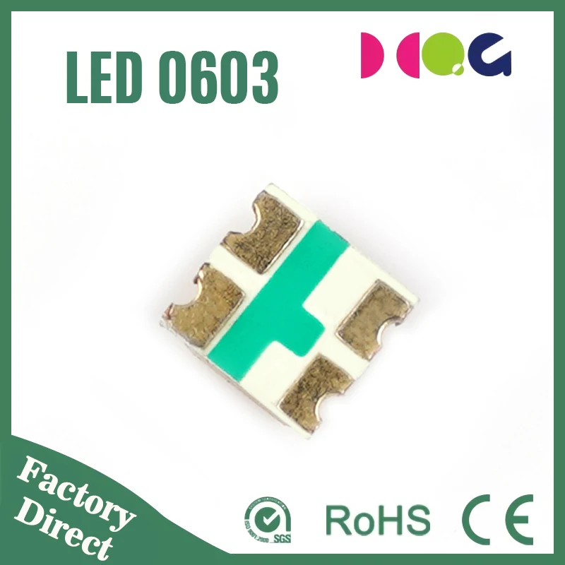 Shenzhen SMD LED 0603 Chip Bi-Color & Full RGB Emitting Red White Blue Yellow with 0.4T 0.6T 0.8T 0.3T Luminous Flux