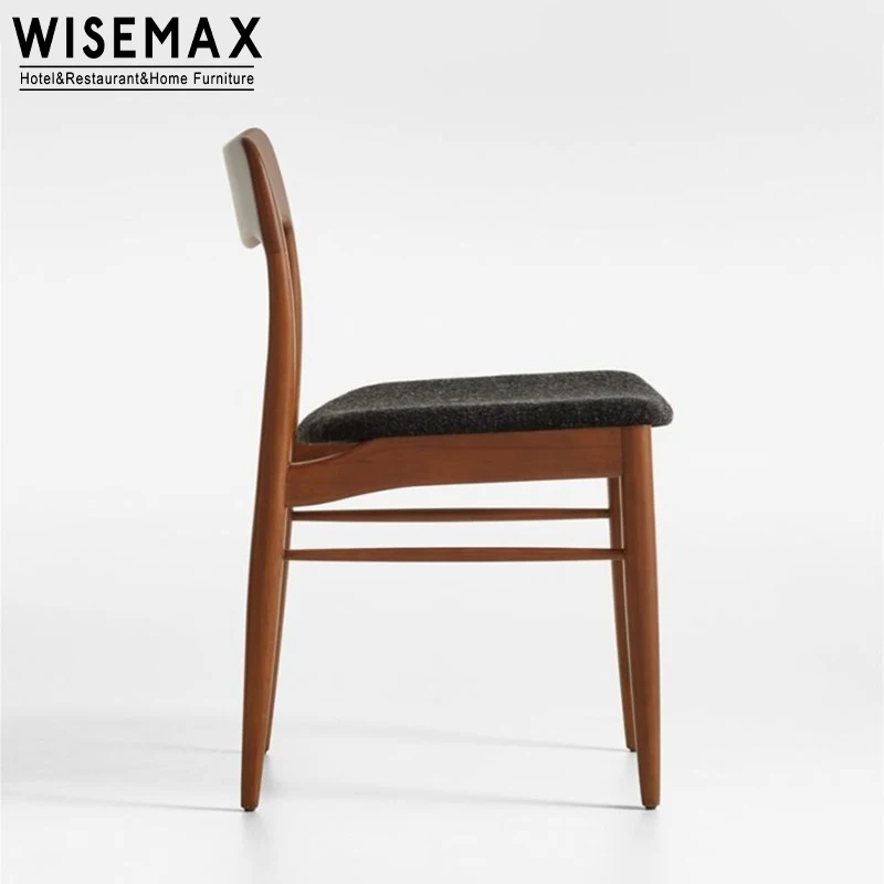 WISEMAX FURNITURE Traditional vintage hotel furniture brown ash wood frame high back accent chair wooden dining chair for home