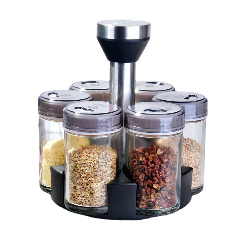 6-piece set stainless steel seasoning bottle kitchen storage salt shaker