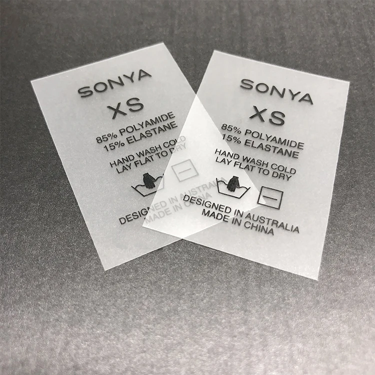 Custom Soft Transparent TPU Label Brand TPU Logo Label With Wash Care Instructions