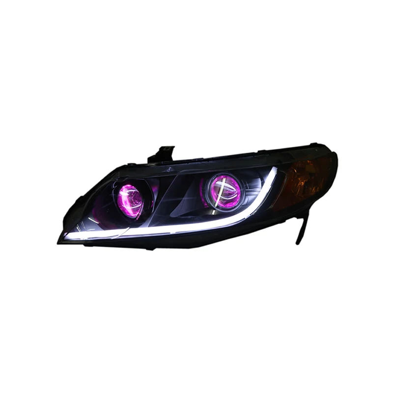 Customized Full LED Headlights For Honda Civic 2006-2011 Bi-xenon Projector Lens Front Lamps With DRL