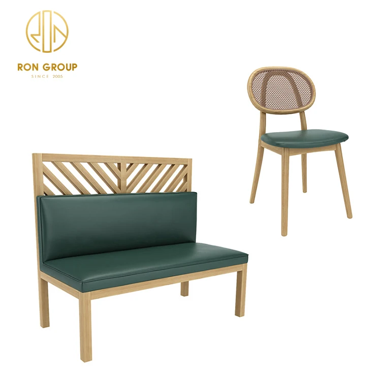 Coffee shop fast food square commercial cafe marble leather restaurant bench sofa furniture booth seating table and chair set