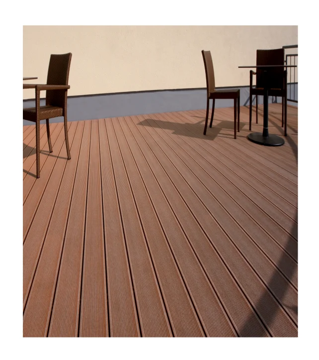Outdoor Waterproof PVC WPC Flooring and Wood Decking Tiles Fluted Square Holes Square Composite Floor Deck