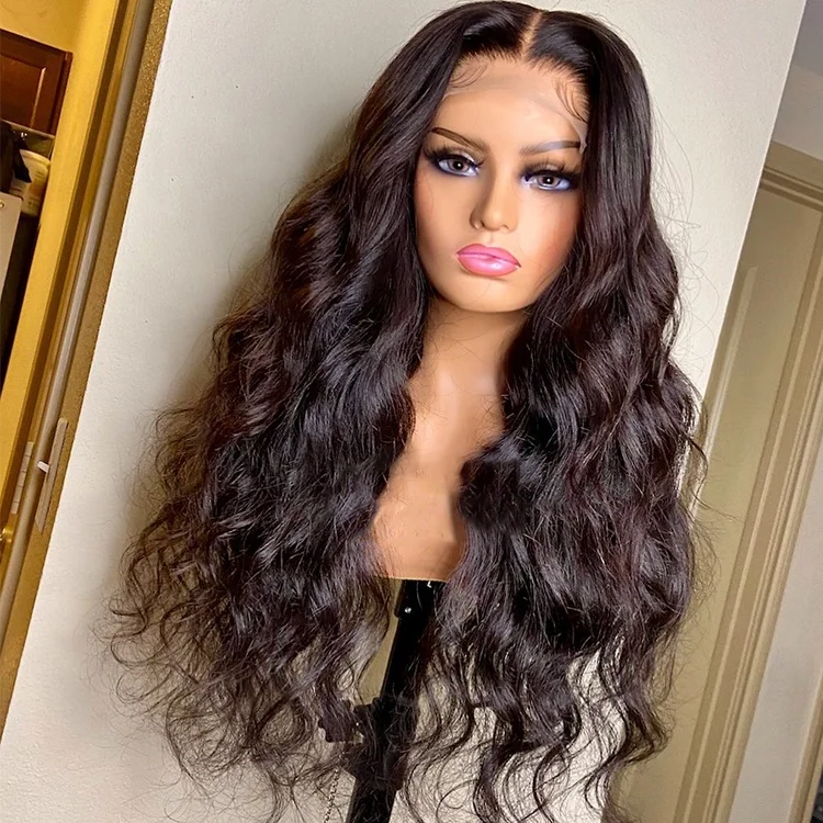 Wholesale Body Wave Indian Hair Wigs,100% Transparent Hd Lace Front Wig Vendors,Pre Plucked Semi Human Hair Wigs For Black Women