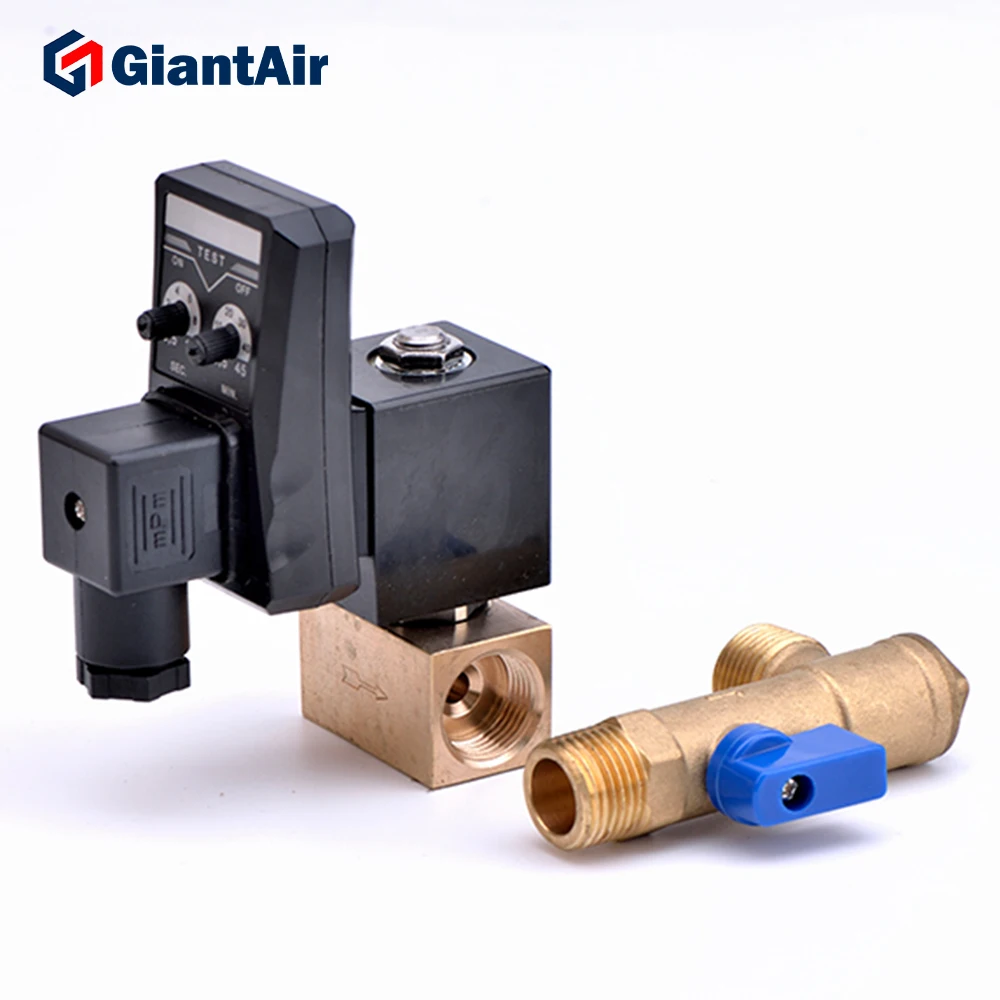 Электромагнитный клапан для воздушного компрессора, 220 В переменного тока, 230 В, 380 В, 1/2 дюйма