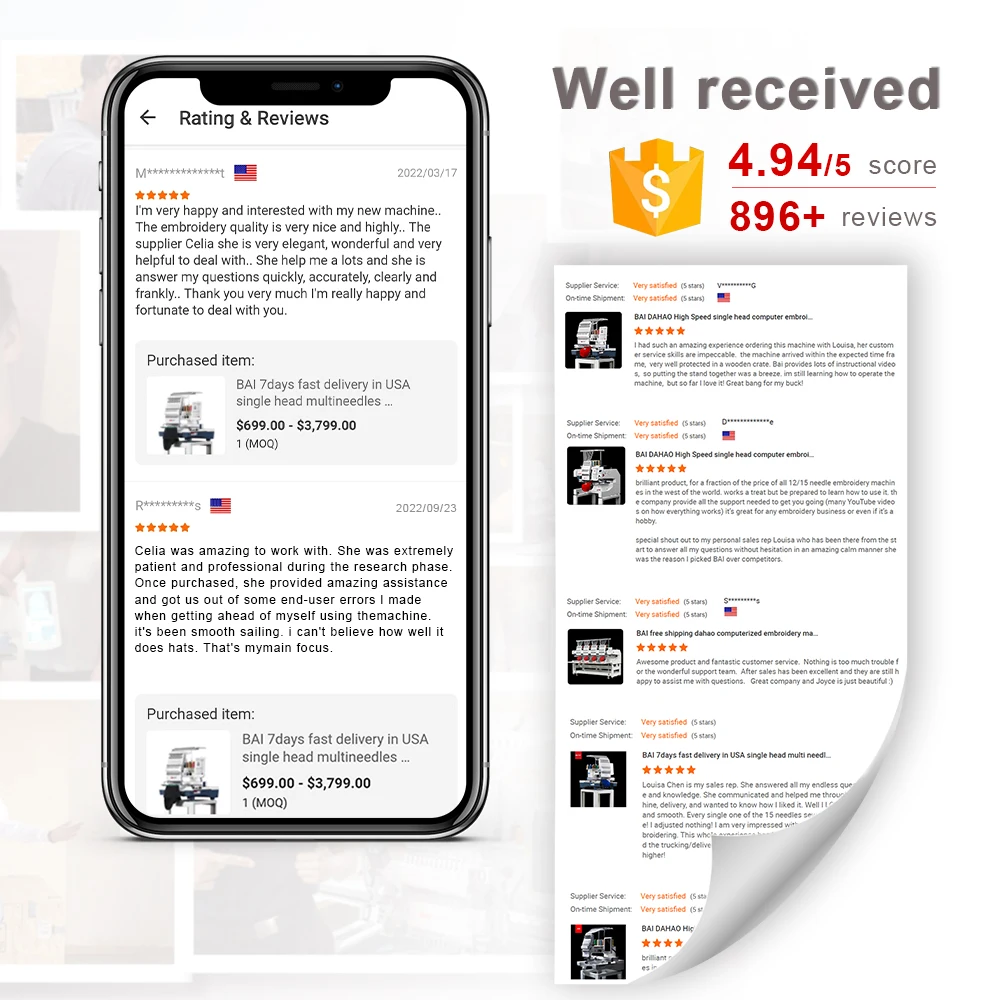 BAI  available in all sizes cap computerized automatic embroidery machine 3d embroidery supplier