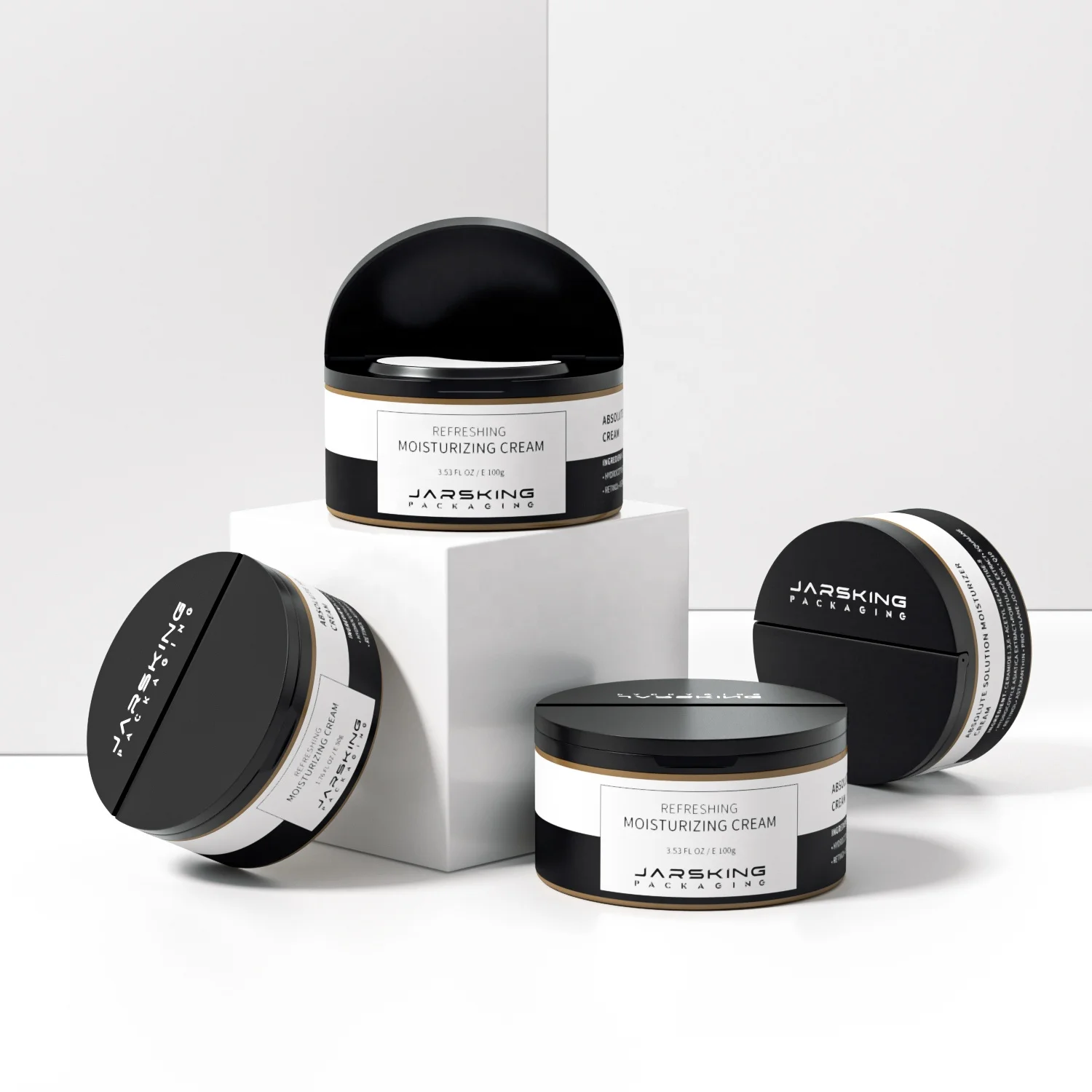 Wholesale Plastic 50g 100g Refillable Plastic Inner Cream Moisturizer Replaceable Cosmetic Jars 50g Jar With Refillable Liner