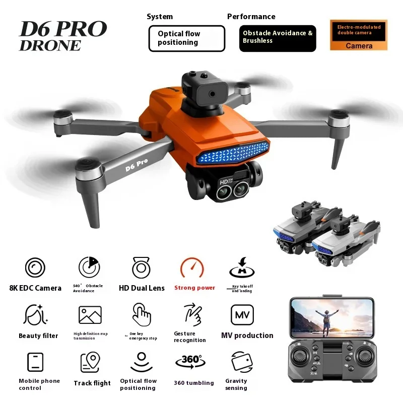 D6pro Obstacle Avoidance Drone Brushless Motor Aerial Photography Remote Control Aircraft Four Axis Drone Drone