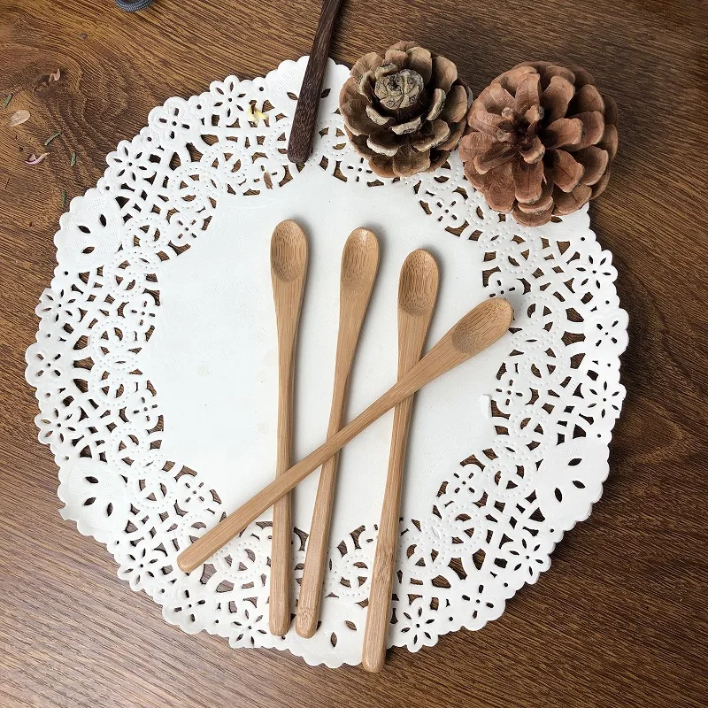 Eco friendly biodegradable natural bamboo tea spoon japanese style mini spoon reusable material spoon