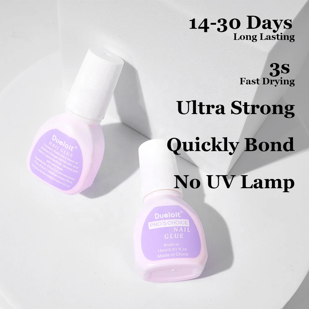 Nail Glue Wholesale Brush On nail glue for press on nails Professional Fast Drying Bond Glue Accept Custom Logo
