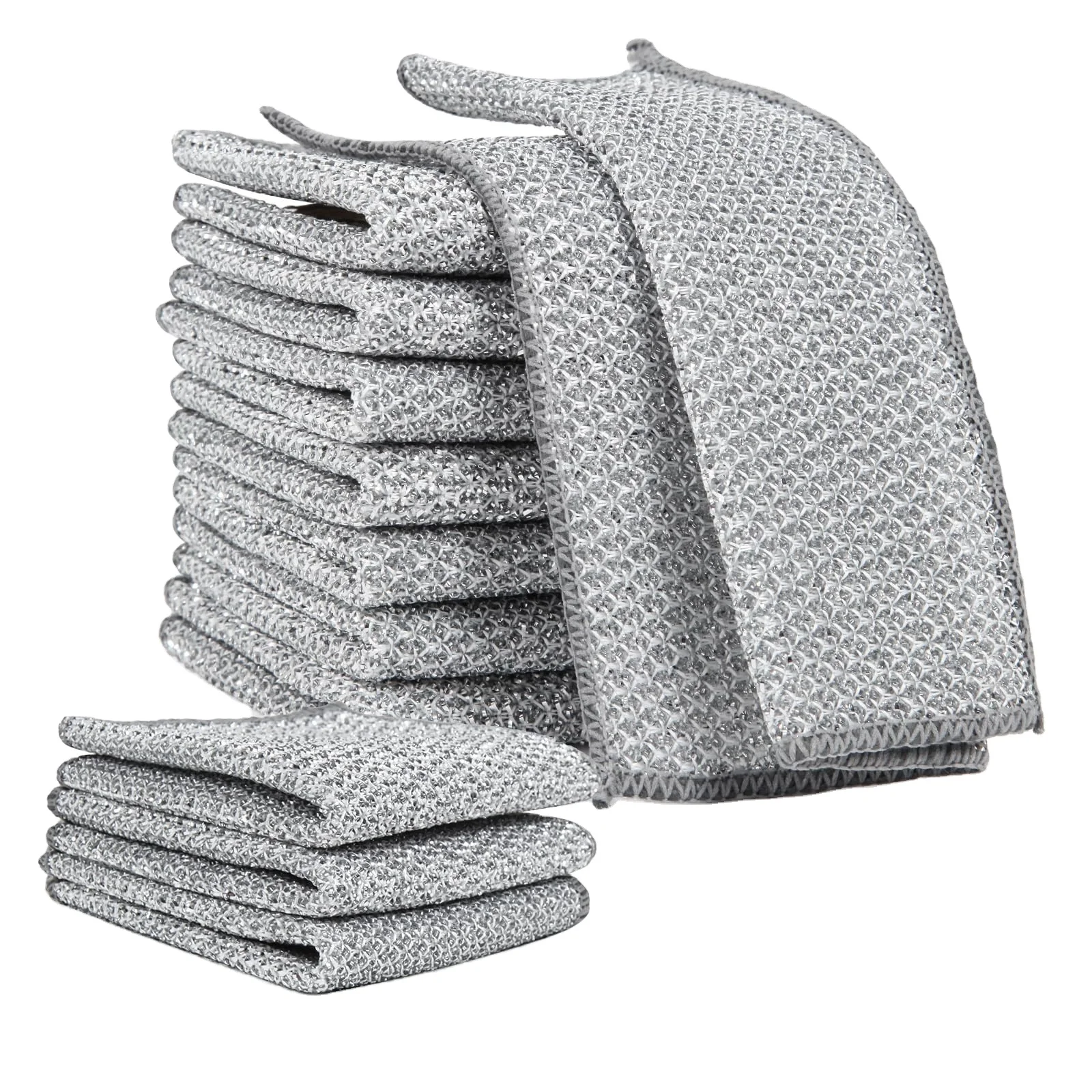 Wet Dry Scrubs Cleans Dishes Sinks Count Wire Dishwashing Rag Wire Dishcloth Multipurpose Wire Dishwashing Rags