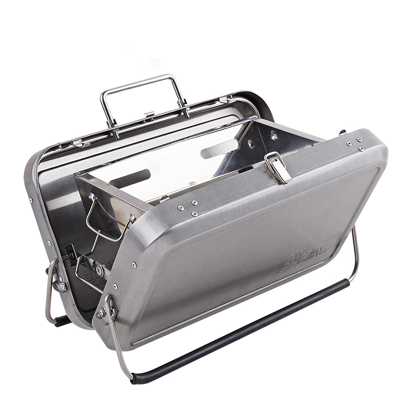 Outdoor portable bbq grill smoker easily assembled folding grills chicken camping portable charcoal bbq grill