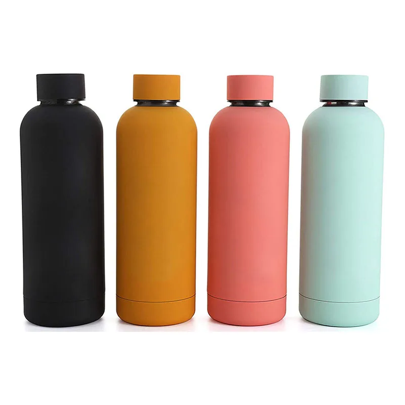 Custom Logo 500ml Double Wall Stainless Steel Tumbler Sports Water Bottle Small Mouth Vacuum Insulated Thermos for