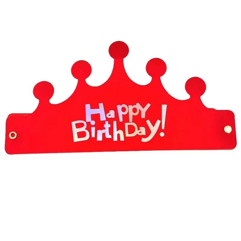 Custom wholesale colour print  gold hot stamp foil golden happy birthday party paper hats king crown manufacturers