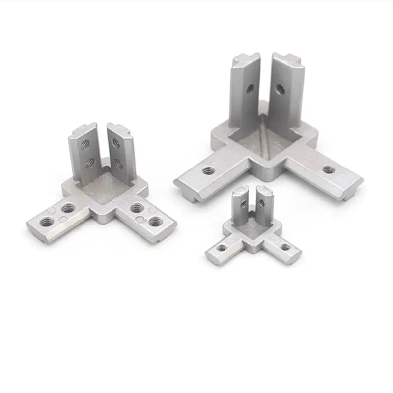Hidden Right Angle 3D Support Bracket Built-in Corner Groove 3 Way Connector for 20 30 40 T Slot Square Aluminum Profile