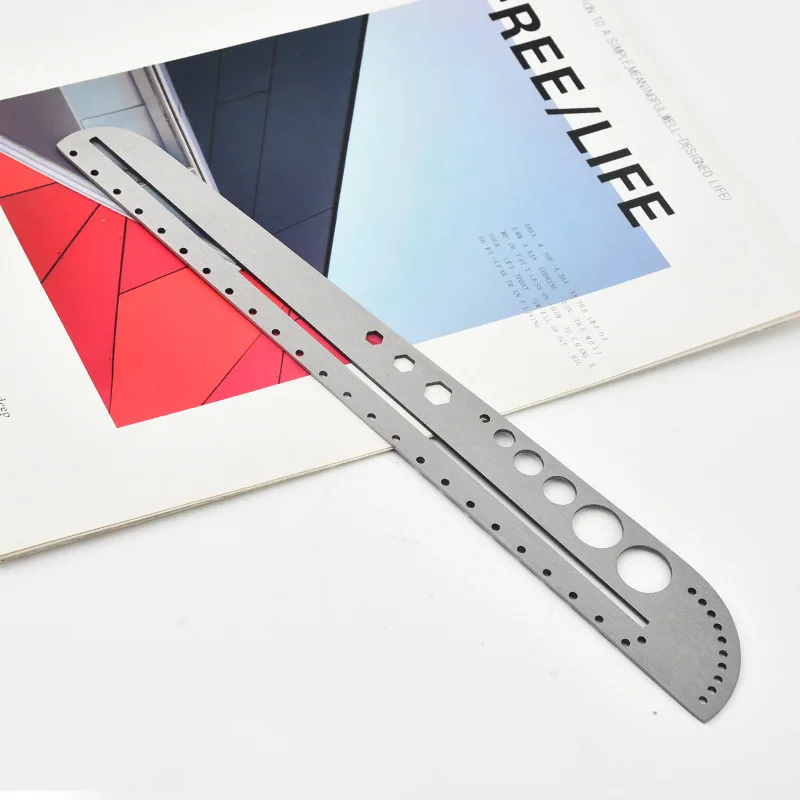 Multifunctional stainless steel ruler office compass hexagonal protractor portable outdoor tool ruler