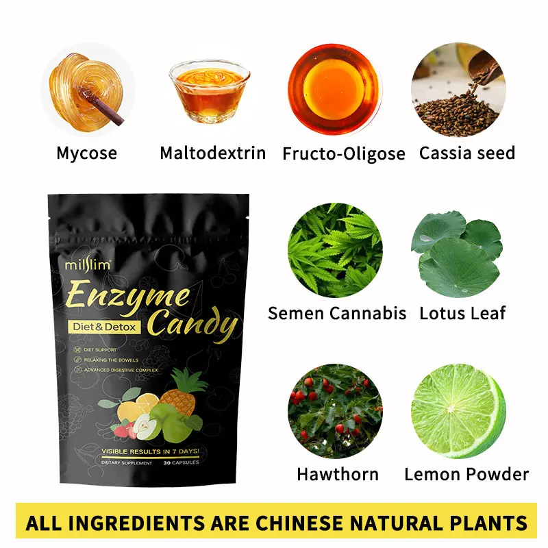 Wholesales Healthcare Plant Extract Enzyme Candy Fat Reduce Enzyme Powder Natural Slimming Fruit And Vegetable Enzyme Tablets