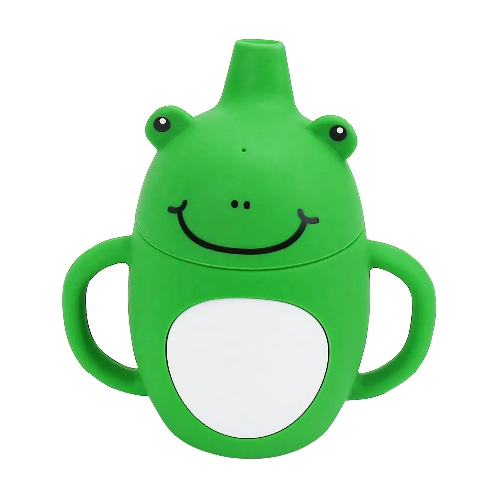 Wholesale Baby Silicon Cups Animal Shape BPA Free Food Grade Portable Leak Proof Bottle Baby Sippy Cup Kid Cups