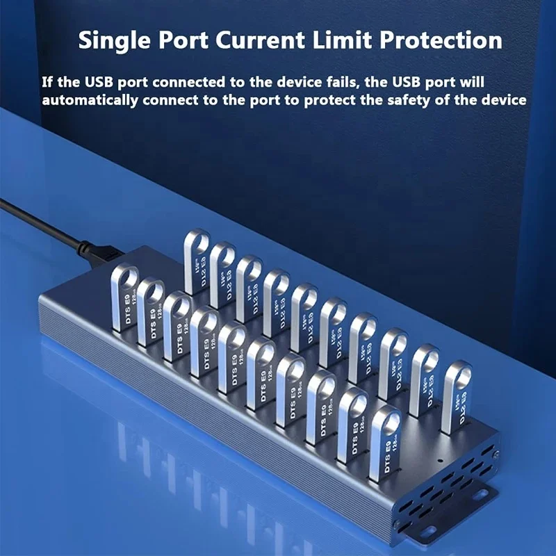 20 Ports USB 2.0 Extension HUB Industrial Grade USB Splitter Hub data usb charging station for Macbook PC Laptop