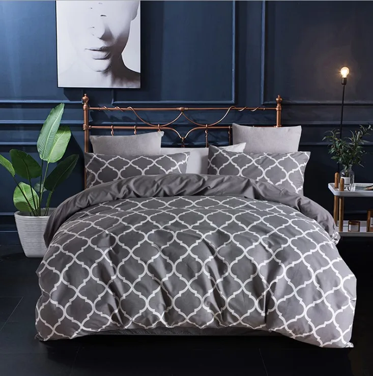 Bedding Sets Duvet Cover Wrinkle Free Microfiber Fabric 3 Piece, Quilt Cover Set In Queen Size