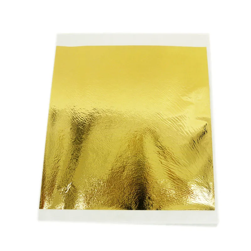 14 X 14 cm Gilding Craft Art Home Furniture Frame Ceiling Decorating Taiwan Brightness B Gold Imitation Gold Foil Paper Sheets