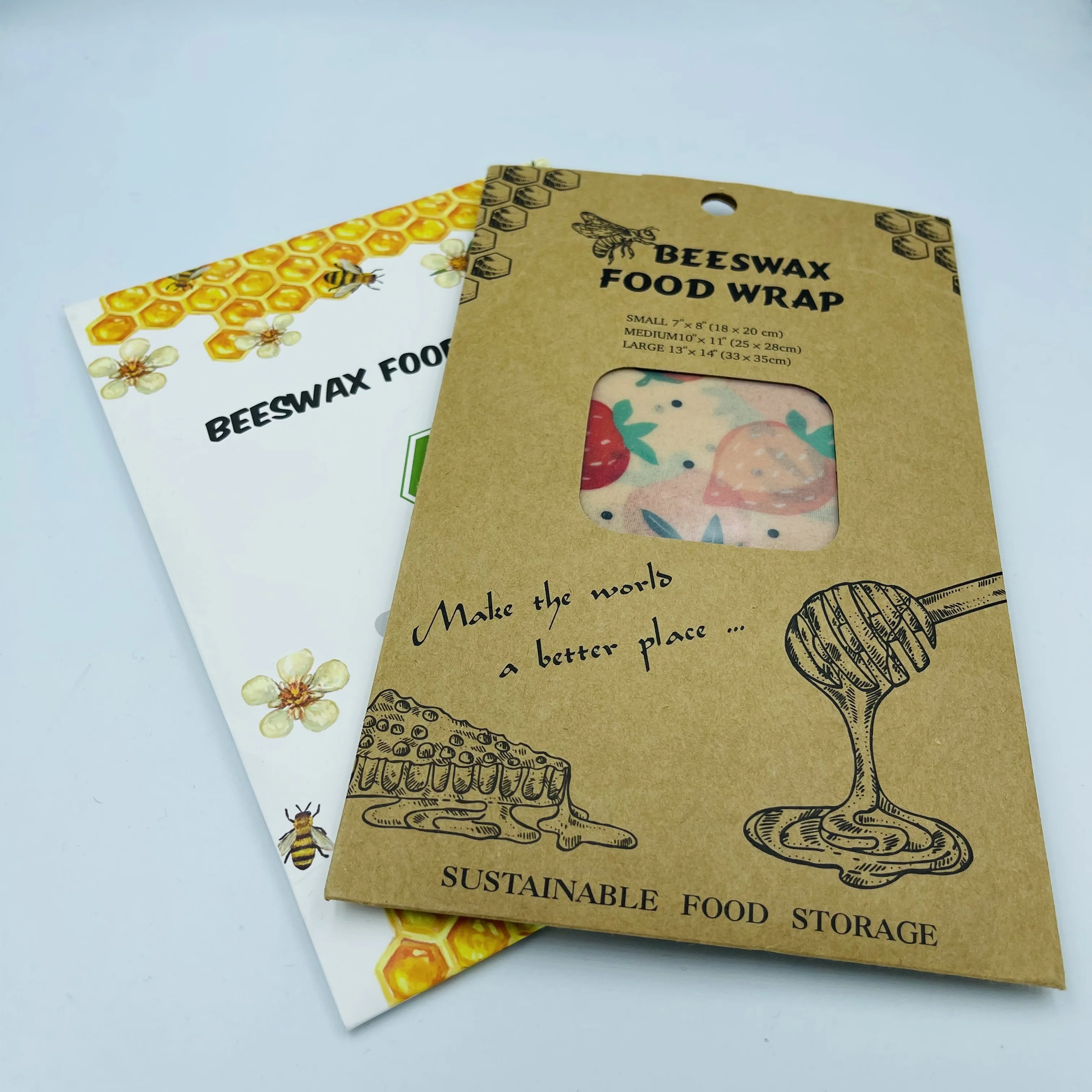 Natural Vegan Plant Base Sustainable Beeswax Food Storage Wrap Reusable Dish Bowl Covers Containers Bee Wraps