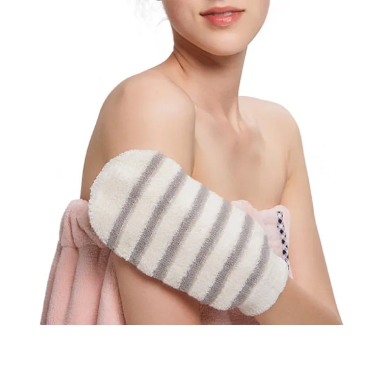Hot Selling Exfoliating Dual Texture Bath Gloves For Shower Remove Dead Skin Body Scrubber Bath Scrub Mitt