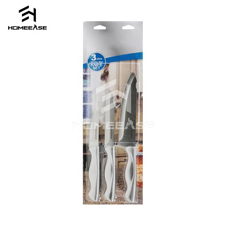 
3pcs stainless steel cooking tool restaurant home chef kids vegetables fruits damascus kitchen chef knife cleaver set 