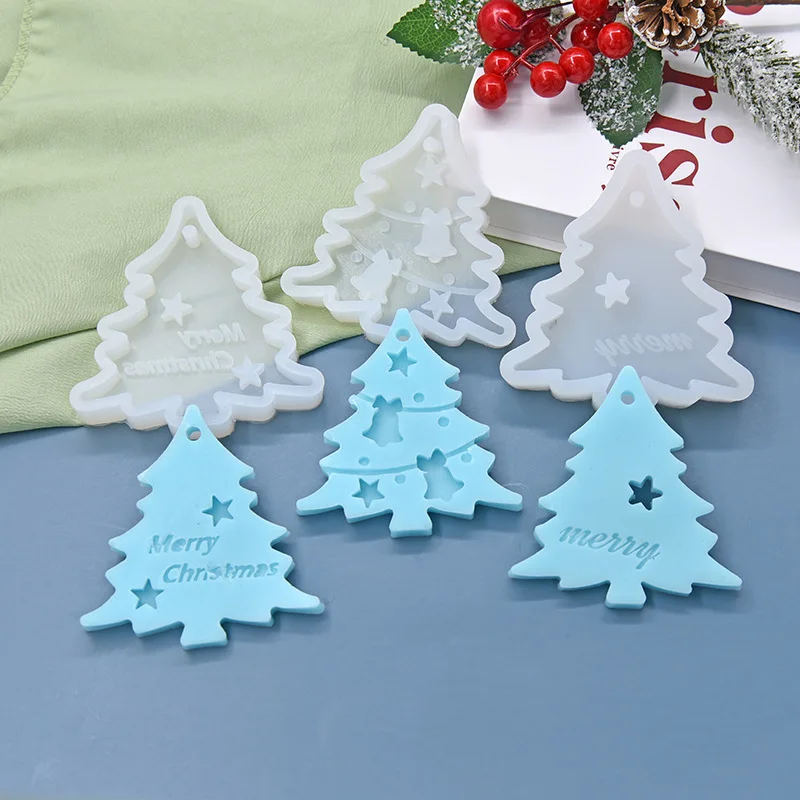 DIY Christmas tree Small bell shape Silicone mold Crystal dripping molding Fondant Chocolate cake tool mould pendent ornament