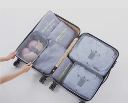 7 комплектов розовых сумок для хранения одежды, дорожный Органайзер, мешочки, компрессионная упаковка, дорожная сумка