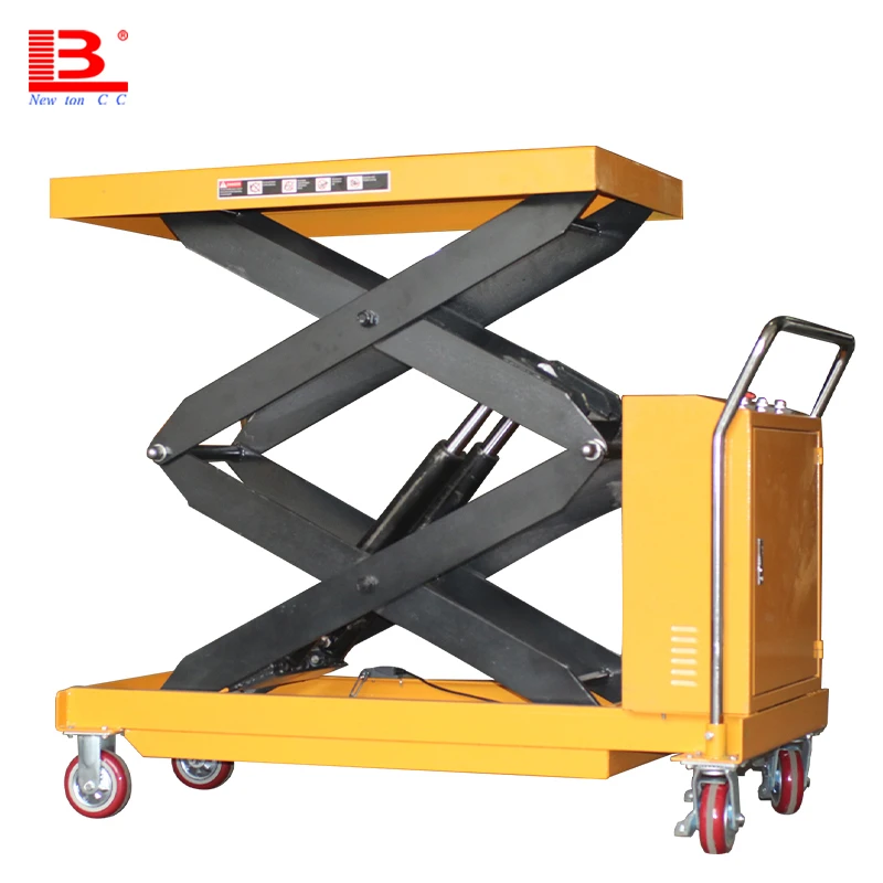 350kg electric hydraulic lift tables double scissors lifting machine automatic electric platform trolley best price