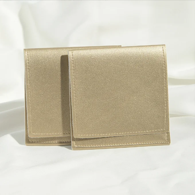 2023 Popular pu leather pouch for jewelry packing logo custom jewelry envelope pouch for necklace earrings storage