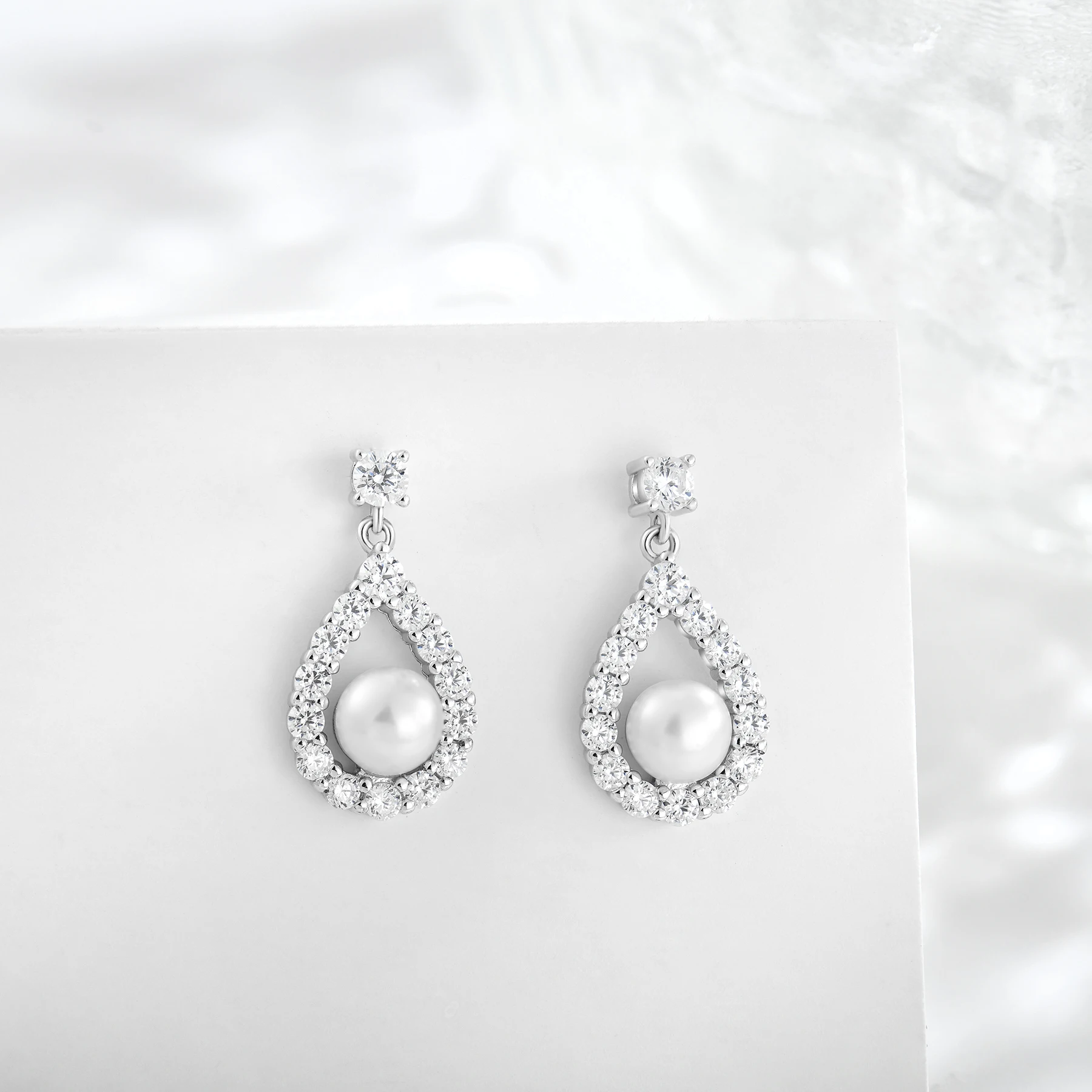 Custom Jewelry New Product Drop Shape Sterling 925 Silver Crystal Retro Freshwater Pearl Necklace For Women