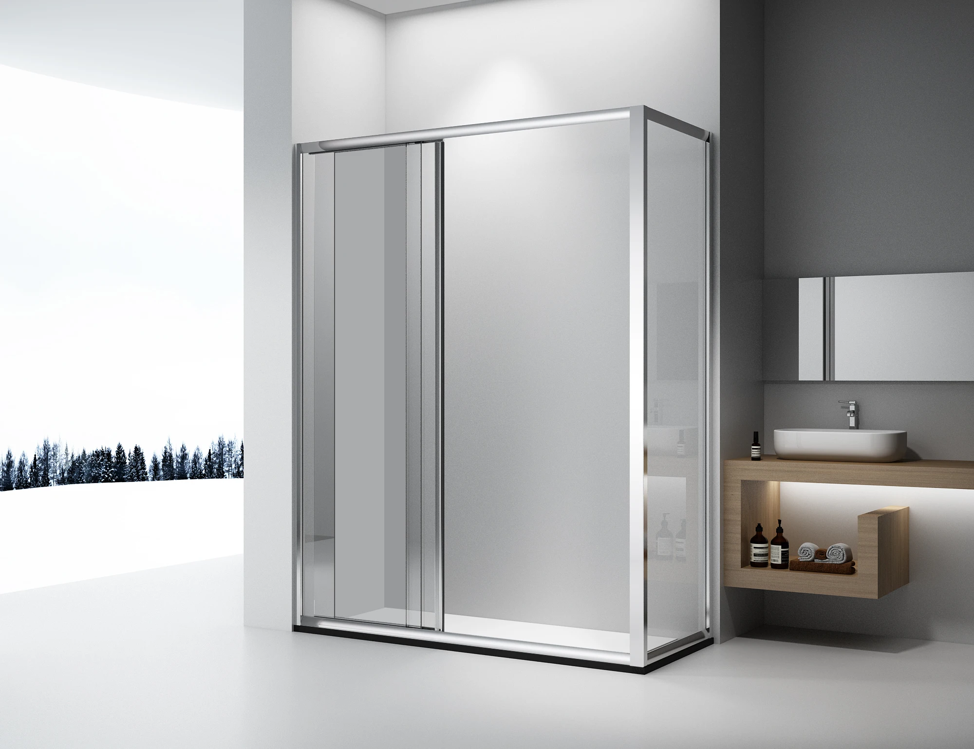 Best Price Corner Double Glass Shower Sliding Doors Bath Square Walk In Shower Enclosures