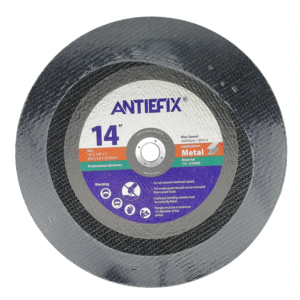 Antiefix Cutting Wheels 14Inches 355X3.0X25.4mm Cutting Disc for Metal