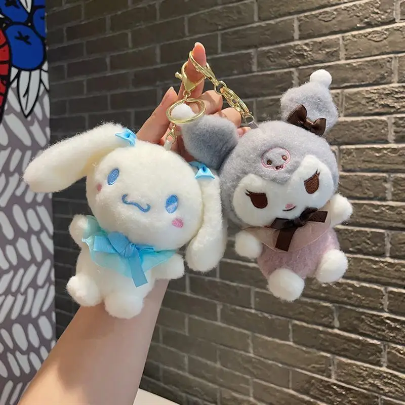 Wholesale Cartoon Plush Bear Melody Kuromi keychain Pendant Cute Doll Hellos kitty Sanrios Keychain